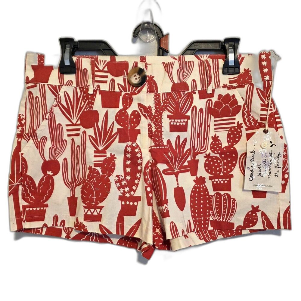 NWT Cousin Earl Cactus Print Shorts Southwest  Beach Vacation Women's  XS